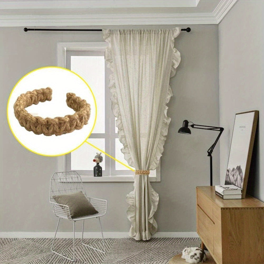 8pcs Curtain Ties Braided Curtain Support, Curtain Tieback, Decorative Rope Support Bracket for Bedroom Home Decor Additions