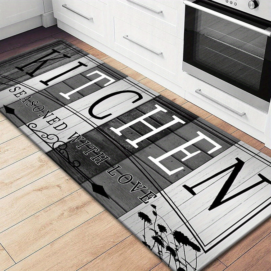 Premium Print Absorbent Kitchen Mat, Non-slip and Durable Floor Mats, Entrance and Exit Door Mat for Kitchen Laundry Room Bathroom Hallway Entrance Area Rugs, Living Room Bedroom Mat, Room Decoration,