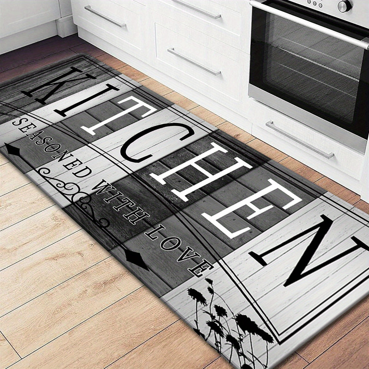 Premium Print Absorbent Kitchen Mat, Non-slip and Durable Floor Mats, Entrance and Exit Door Mat for Kitchen Laundry Room Bathroom Hallway Entrance Area Rugs, Living Room Bedroom Mat, Room Decoration,