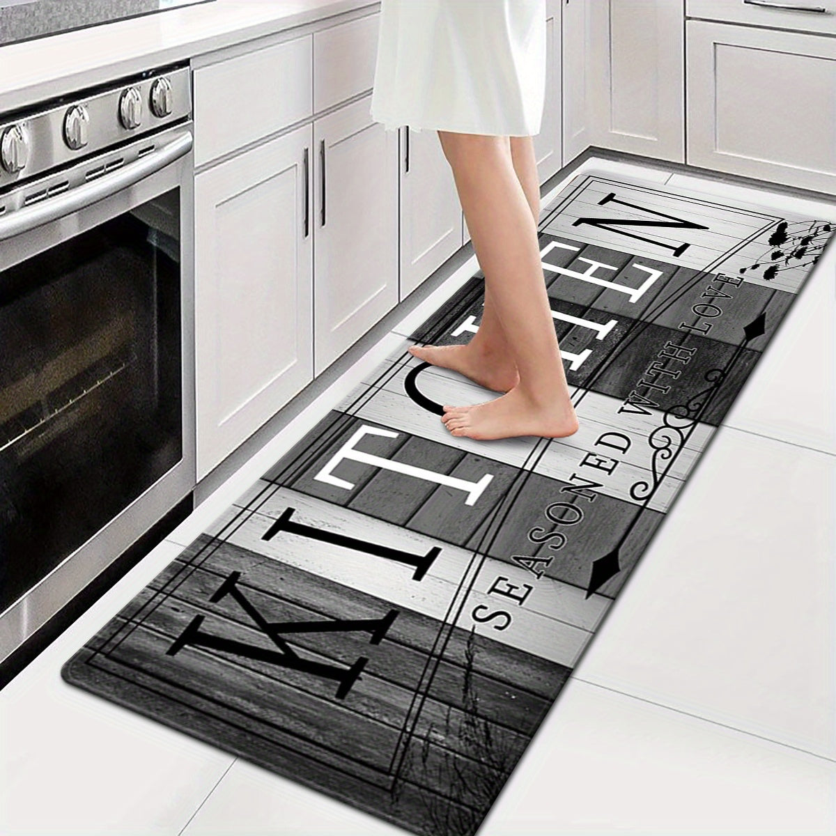 Premium Print Absorbent Kitchen Mat, Non-slip and Durable Floor Mats, Entrance and Exit Door Mat for Kitchen Laundry Room Bathroom Hallway Entrance Area Rugs, Living Room Bedroom Mat, Room Decoration,
