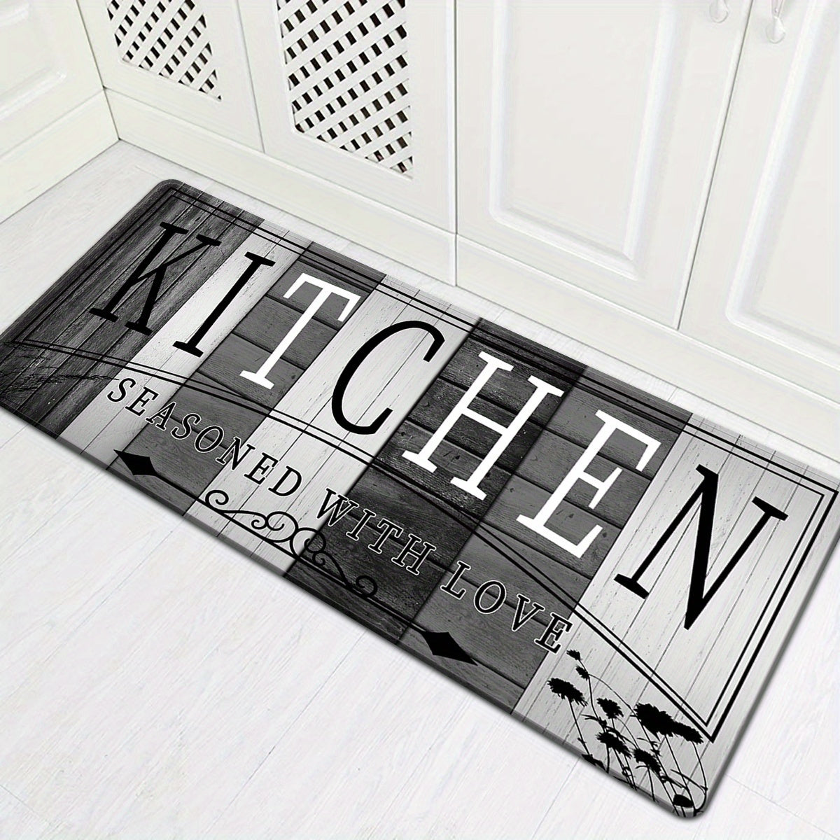 Premium Print Absorbent Kitchen Mat, Non-slip and Durable Floor Mats, Entrance and Exit Door Mat for Kitchen Laundry Room Bathroom Hallway Entrance Area Rugs, Living Room Bedroom Mat, Room Decoration,