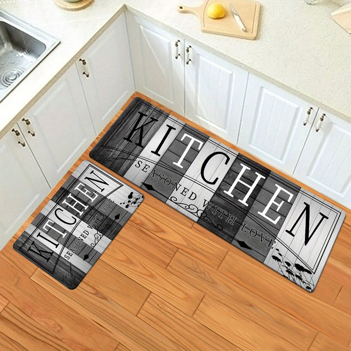Premium Print Absorbent Kitchen Mat, Non-slip and Durable Floor Mats, Entrance and Exit Door Mat for Kitchen Laundry Room Bathroom Hallway Entrance Area Rugs, Living Room Bedroom Mat, Room Decoration,