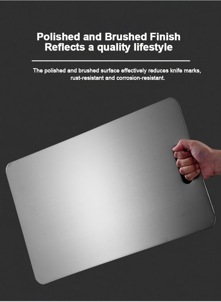 3pcs Premium Stainless Steel Chopping Board Set - Durable, Easy to Clean, Kitchen Ready, Space Saving, Rust Resistant and BPA Free for Food Safety