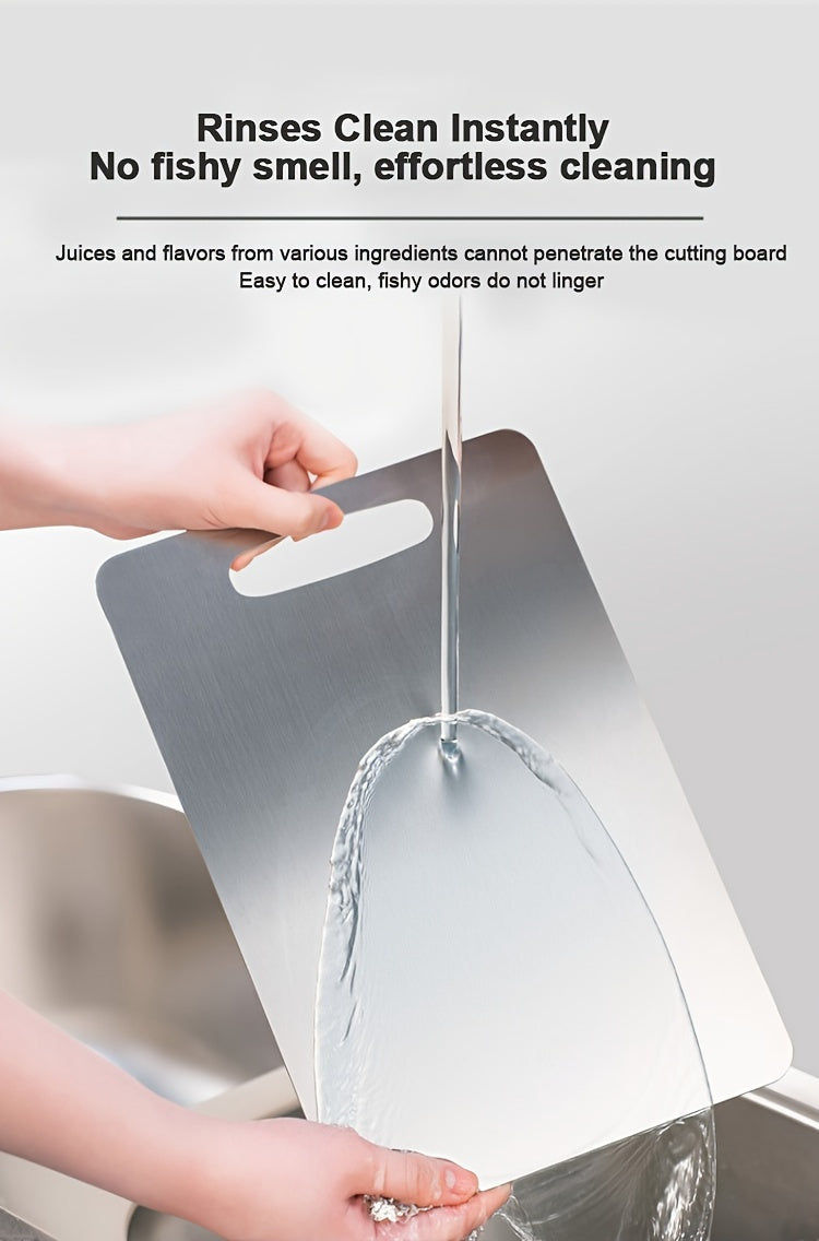 3pcs Premium Stainless Steel Chopping Board Set - Durable, Easy to Clean, Kitchen Ready, Space Saving, Rust Resistant and BPA Free for Food Safety
