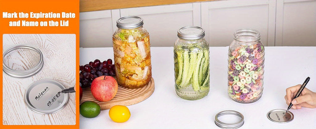 Mason Jars 64oz with Lids Wide Mouth 3pcs, Glass Jars Canning Jars Large for Centerpieces Pickling Storage Food Meal Prep Salad Jam