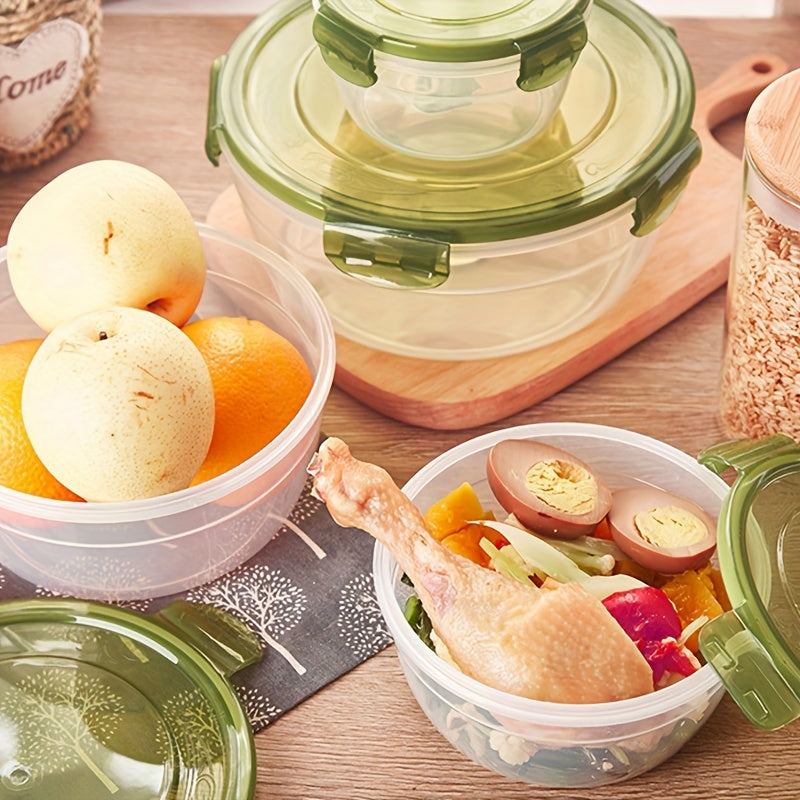 3/4pcs Large Capacity Plastic Refrigerator Storage Boxes - Keeps Fruit, Vegetable, Meat, Egg, Dumpling Fresh - Air-tight, Fresh-keeping, Easy-to-Clean, Stackable, Space-saving Kitchen Food Containers