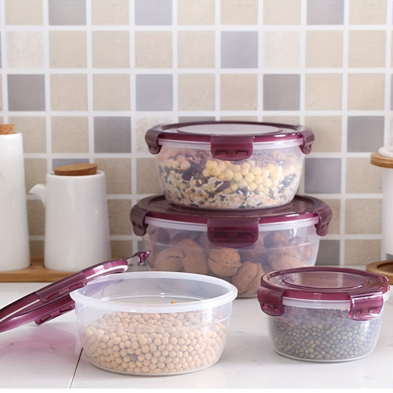 3/4pcs Large Capacity Plastic Refrigerator Storage Boxes - Keeps Fruit, Vegetable, Meat, Egg, Dumpling Fresh - Air-tight, Fresh-keeping, Easy-to-Clean, Stackable, Space-saving Kitchen Food Containers
