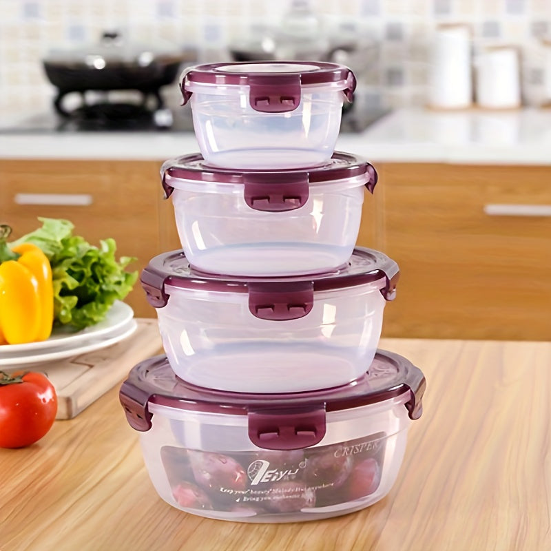 3/4pcs Large Capacity Plastic Refrigerator Storage Boxes - Keeps Fruit, Vegetable, Meat, Egg, Dumpling Fresh - Air-tight, Fresh-keeping, Easy-to-Clean, Stackable, Space-saving Kitchen Food Containers