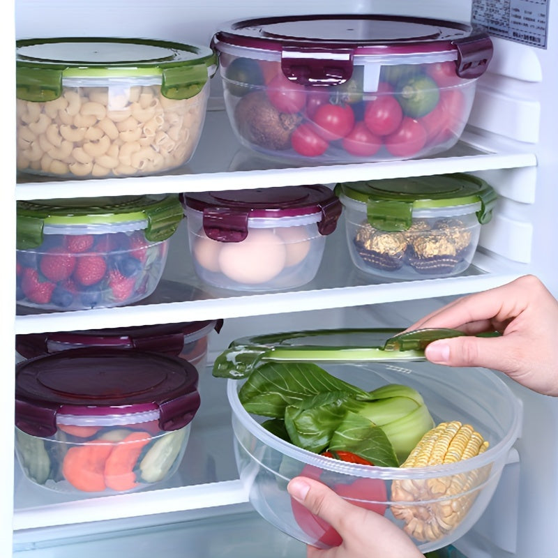 3/4pcs Large Capacity Plastic Refrigerator Storage Boxes - Keeps Fruit, Vegetable, Meat, Egg, Dumpling Fresh - Air-tight, Fresh-keeping, Easy-to-Clean, Stackable, Space-saving Kitchen Food Containers