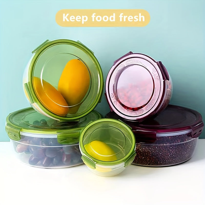 3/4pcs Large Capacity Plastic Refrigerator Storage Boxes - Keeps Fruit, Vegetable, Meat, Egg, Dumpling Fresh - Air-tight, Fresh-keeping, Easy-to-Clean, Stackable, Space-saving Kitchen Food Containers