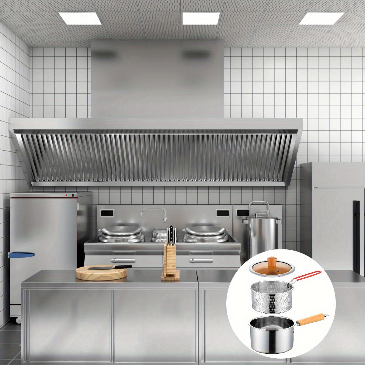A Versatile Cookware Collection Made of Stainless Steel, Featuring a Frying Basket And a Glass Lid - Includes a Non-Stick Frying Pan, Deep Fryer, Pasta Pot, Milk Saucepan, And Food Steamer, Compatible with Both Induction And Gas Stoves