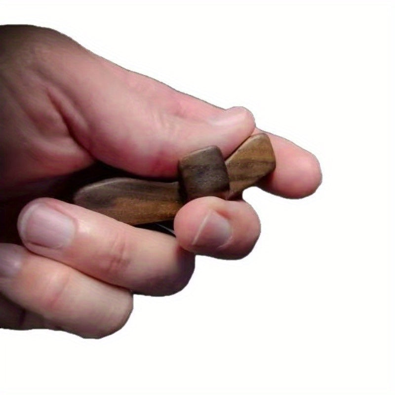 20pcs Black Walnut Thumb Crosses - Handcrafted Natural Wood Religious Hand Ornaments for Christmas, Easter, Thanksgiving, Indoor Home & Office Decor, Religious Christmas Decorations, Simple Elegant Design, Detailed Carving
