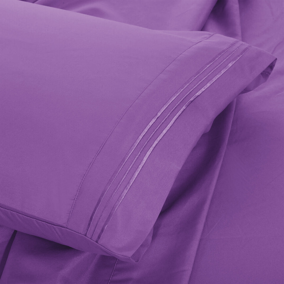 Lux Decor 6 Pieces Solid Bed Sheets Set - Modern Soft Comfortable Bedding Set, Hotel Luxury Skin Friendly Cooling Sheets & Embroidered Pillowcases Without Filler - All Seasons Bed Sheet with 16 Inches deep Pocket, Breathable Skin Friendly & Cooling Sheets