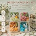 Assorted Dried Flower Craft Set, 4 Boxes of Random Mixed Color Floral Decorations for Scrapbooking, Gift Wrapping and DIY Home Decor Projects