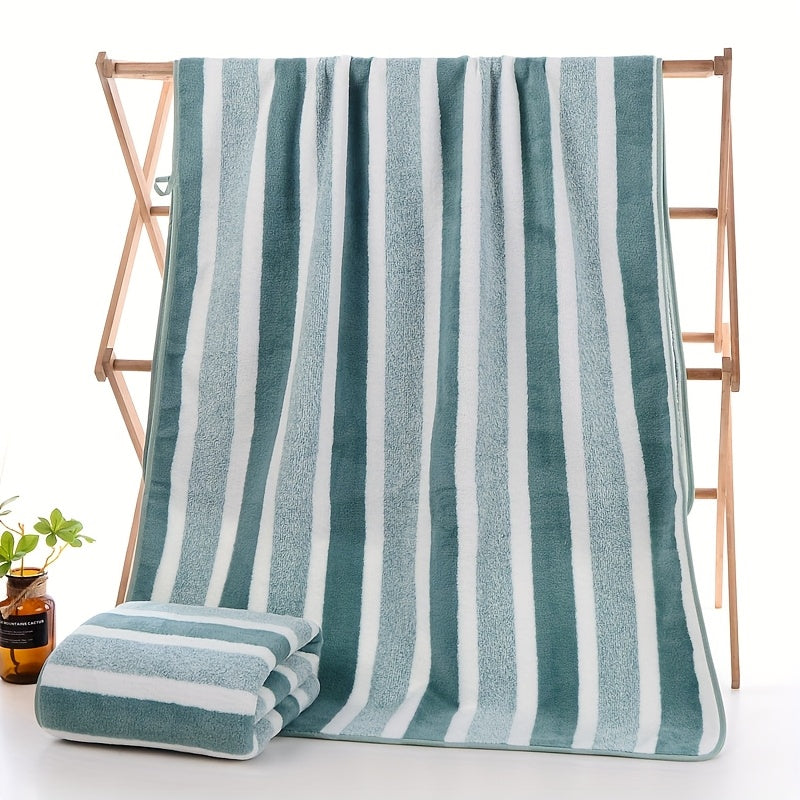 1/4pcs Striped Bath Towel Set, Beach Towel Bath Towel, Absorbent And Quick-Drying Shower Towel, Super Soft And Skin-Friendly Bathing Towel, for Home Bathroom, Ideal Bathroom Supplies Family Essentials. 70X140Cm/27.6X55.1 Inches