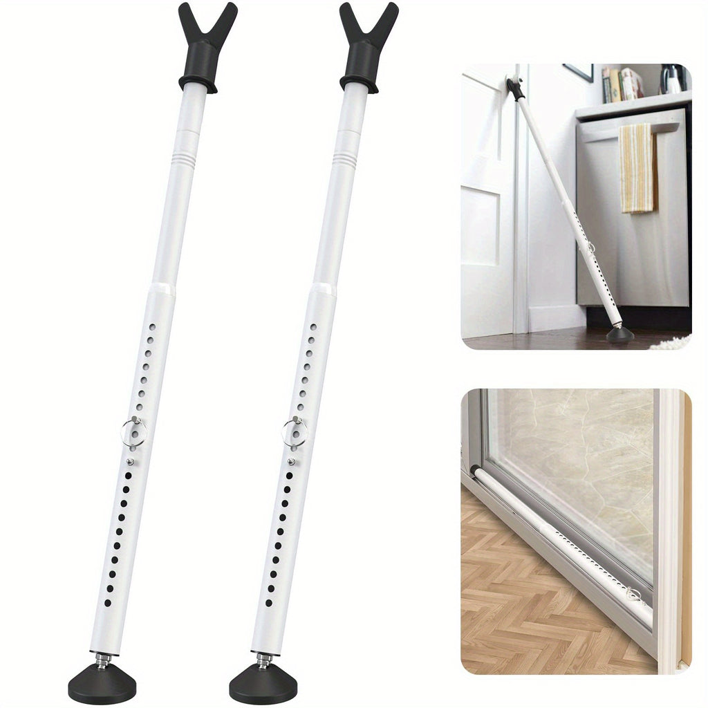 YeYeBest Door Security Bar 20-52 Inch Adjustable Door Stoppers 1/2 Pack Heavy Duty Stoppers/Jammer Bedroom Door Barricade Security Bars for Windows, Stop, Front Door, Apartment, Home, Travel, Hotel Room