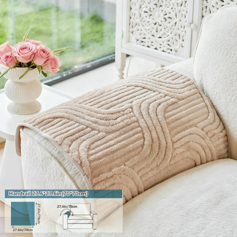 Modern Luxury Faux Non-Slip Sofa Pad, Bohemian Plush Slipcover, Non-slip, All Season, Easy Care, Machine Washable, Pet Friendly, Soft And Comfortable - Perfect for Living Rooms, Bedrooms, Office Home Decor