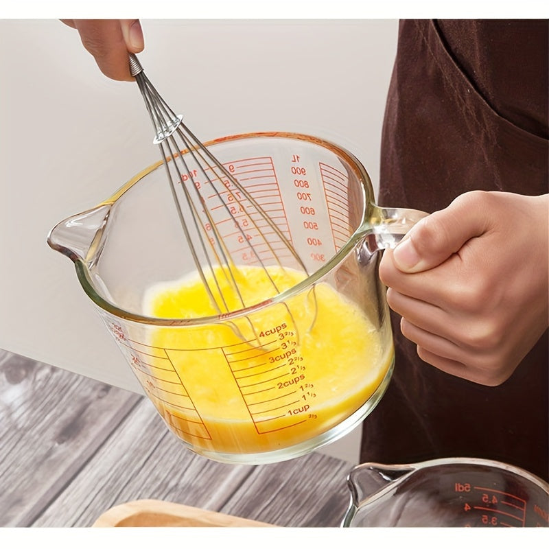 4/9pcs Glass Measuring Cup Set, Including Tempered Glass Liquid Measuring Cups And 100ml Coffee Cups, Essential Kitchen Tools Glass Measuring Cups