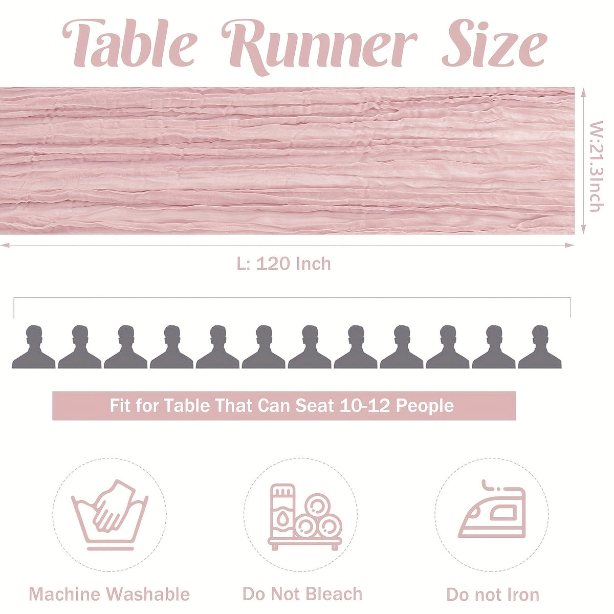 12pcs Cheesecloth Table Runner 10ft Boho Gauze Table Runner 21.3*120Inch Rustic Cheese Cloth Roll Romantic Long Cheesecloth Bulk for Wedding Bridal Shower Birthday Party Decor