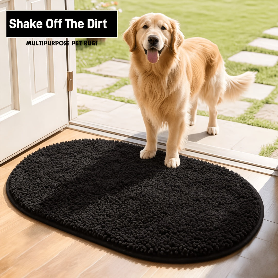 Super Absorbent Microfiber Dog Door Mat for Muddy Paws, Non-Slip Washable Pet Rug, Quick Dry Chenille Entryway Carpet, Indoor Outdoor Carpet, Outside Rug, Outside Rugs, Machine Washable Indoor Outdoor Mat
