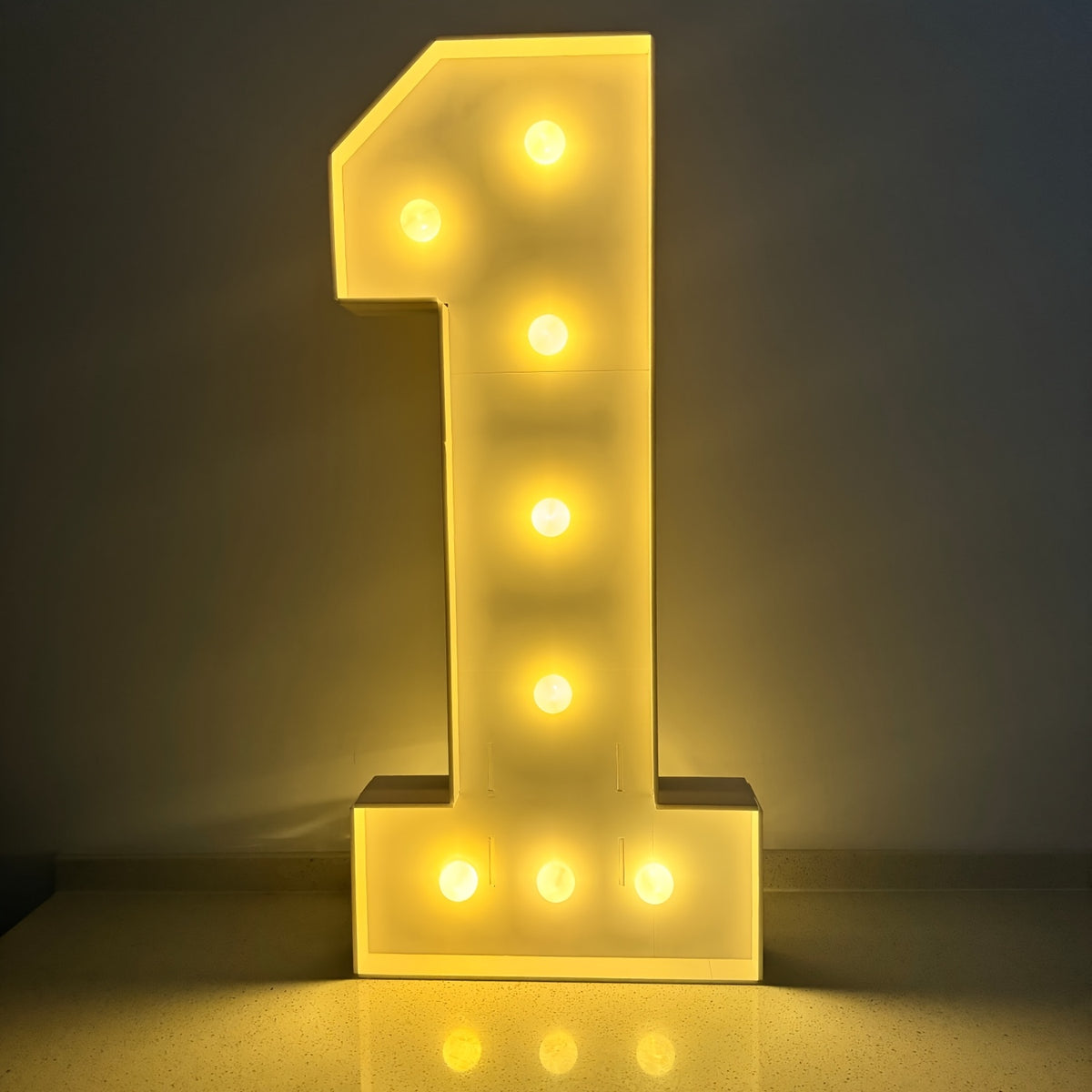 Warm White 3Ft/91.5Cm/36Inch Party Numbers - Birthday, Anniversary, Wedding Decorations, 3D KT Board 3Ft Tall Glowing Sign with Easy Snap Assembly (Battery Not Included)
