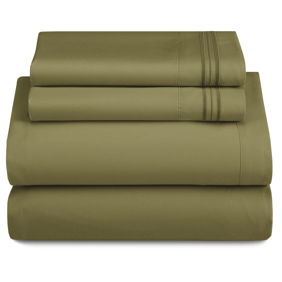 Lux Decor 4 Pieces Solid Bedsheets - 1800 Series Stylish Comfy Bedding Sheet Set - Hotel Luxury Skin Friendly Cooling Sheets & Embroidered Pillowcases Without Filler - Classic Collection With 16 Inches Deep Pocket Room decor - Shrinkage & Fade Resistant