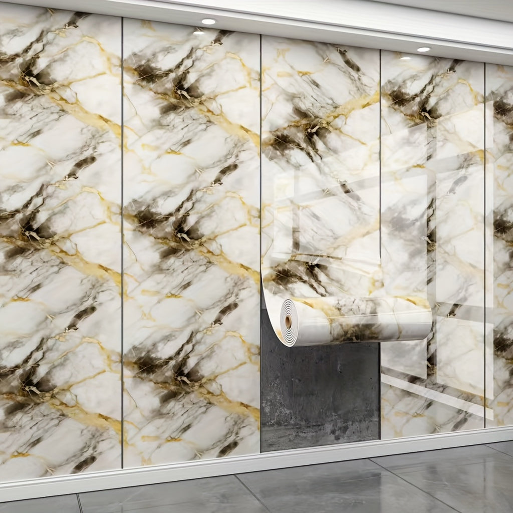 A Roll of Wall Stickers That Are Self-Adhesive And Feature a 3D Marble Design. These Peel-And-Stick Tile Decals Are Perfect for Concealing Unsightly Peeling Walls in Areas Like The Living Room, Kitchen Backsplash, Or Bathroom. They Are Made of Remov