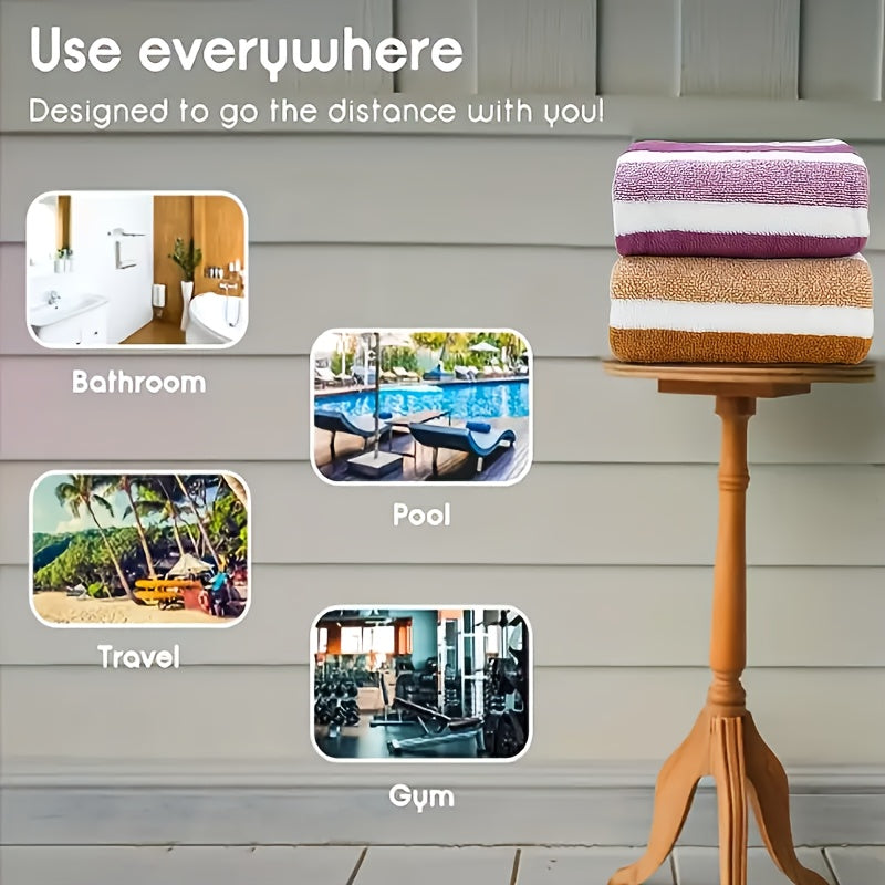 9/15pcs Classic Towel Set, No Hair Loss, Super Absorbent, Super Soft Two-Color Striped Interval Bath Towel Combination, Including 2/5 Large Bath Towels, 2/5 Large Face Towels, 5 Hand Towels, Bathroom Supplies, And Beach Essentials