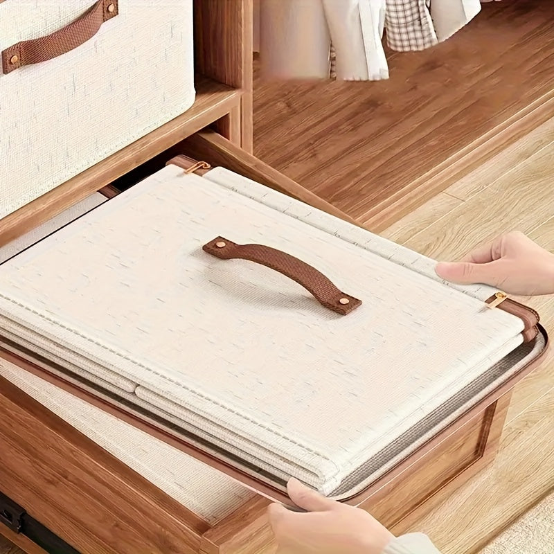 2-Pack Foldable Storage Bins with Lids - Large Capacity, Space-Saving Organizer for Clothes, Blankets, Books, Under-Bed Storage