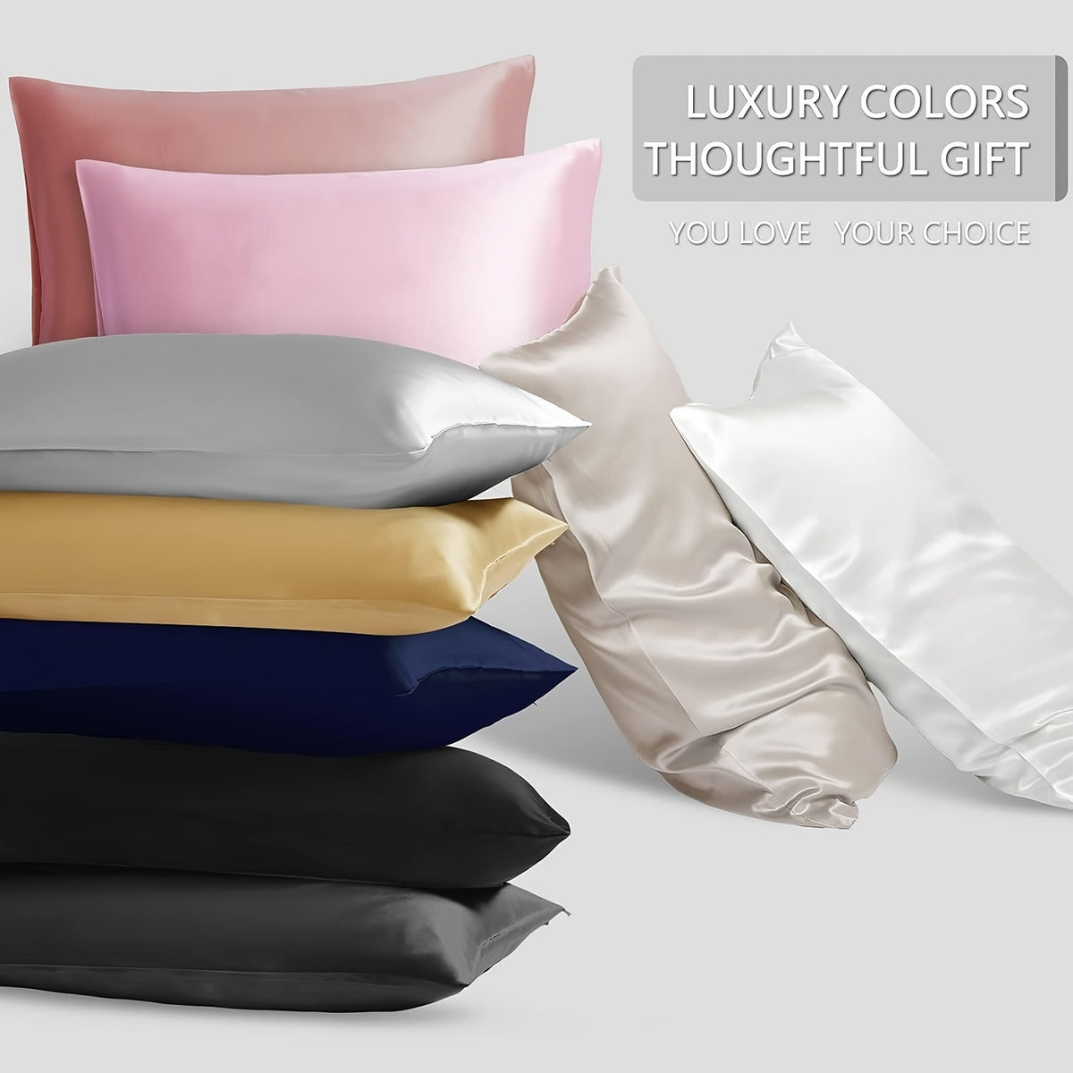 2-Pack 100% Mulberry Silk Pillowcases 400 Thread Count 22 Momme | OEKO- Hypoallergenic & Cooling For Hair & Skin | Zipper Closure, For Home Travel Gift.