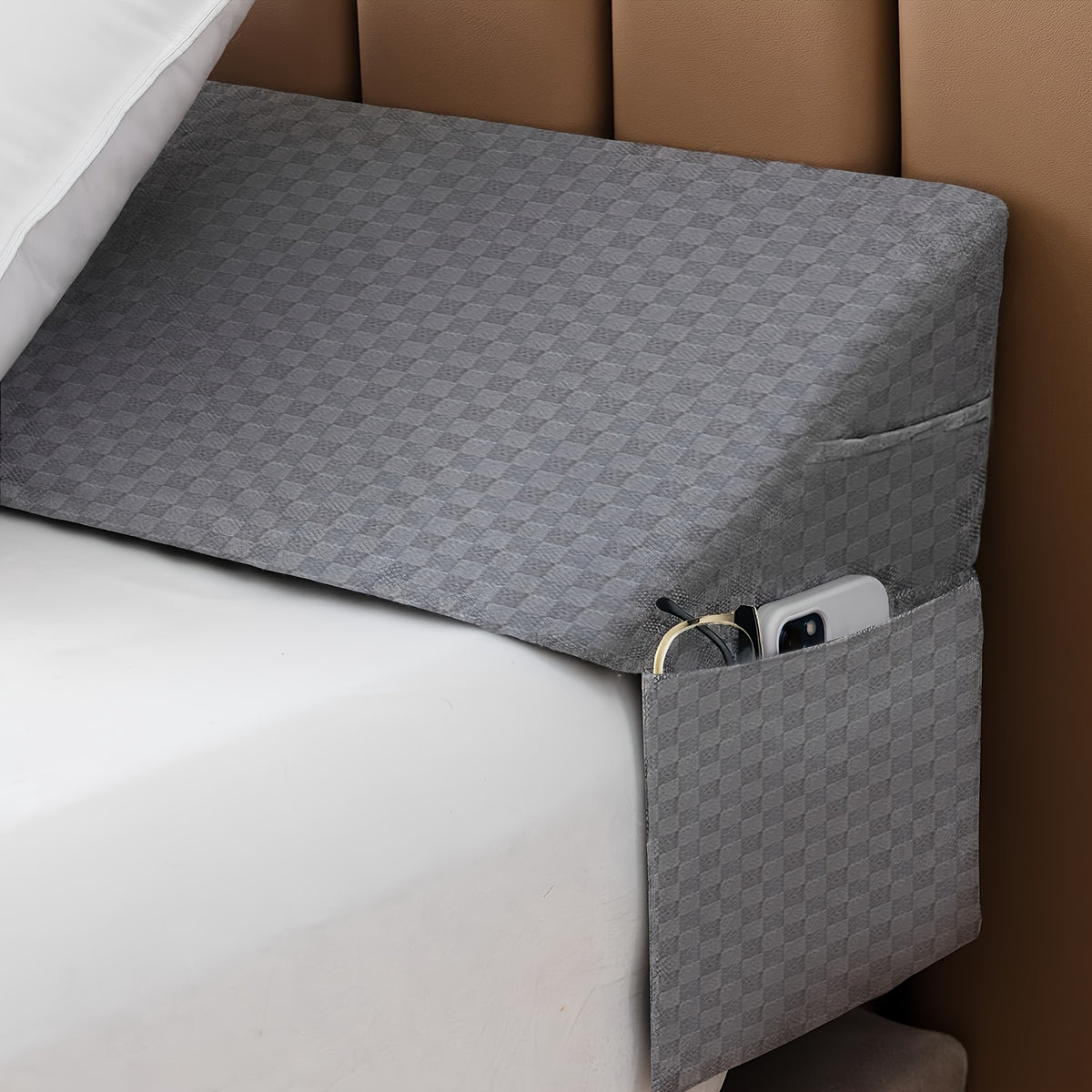 Bed Wedge Pillow for Headboard, Bed Gap Filler, Triangle Pillow Wedge for Rest Sleeping Reading, Between Your Headboard and Mattress