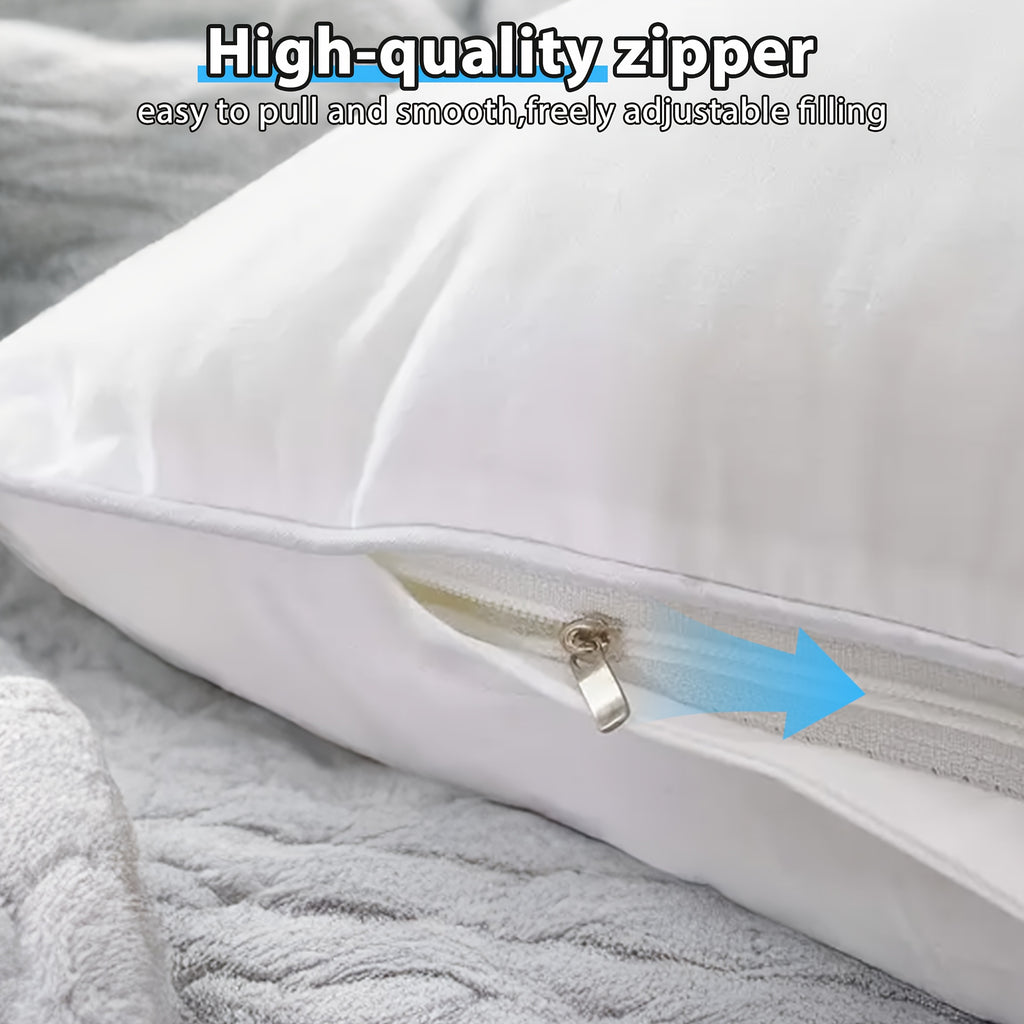 Zippered Pillow Inserts, 4-Pack Fluffy Polyester Cushion Fillers in Square and 12 x 20 Inch Rectangular Sizes, Machine Washable for Sofa and Bed