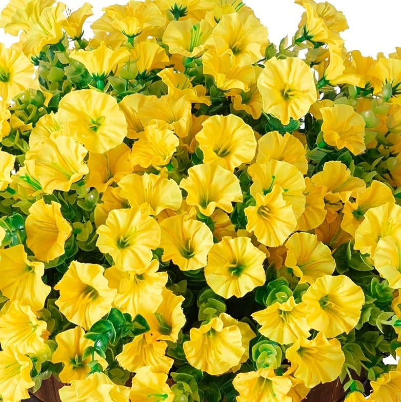 10 Bundles Faux Silkyy Pink Morning Glory - Realistic Artificial Flowers for Outdoor Decor, Colorful Daisy Planter for Front Door, Porch, Patio, Window Box, All-Season Home Decoration, Front Door Decor | Vibrant Flower Arrangement | Artificial Flowers