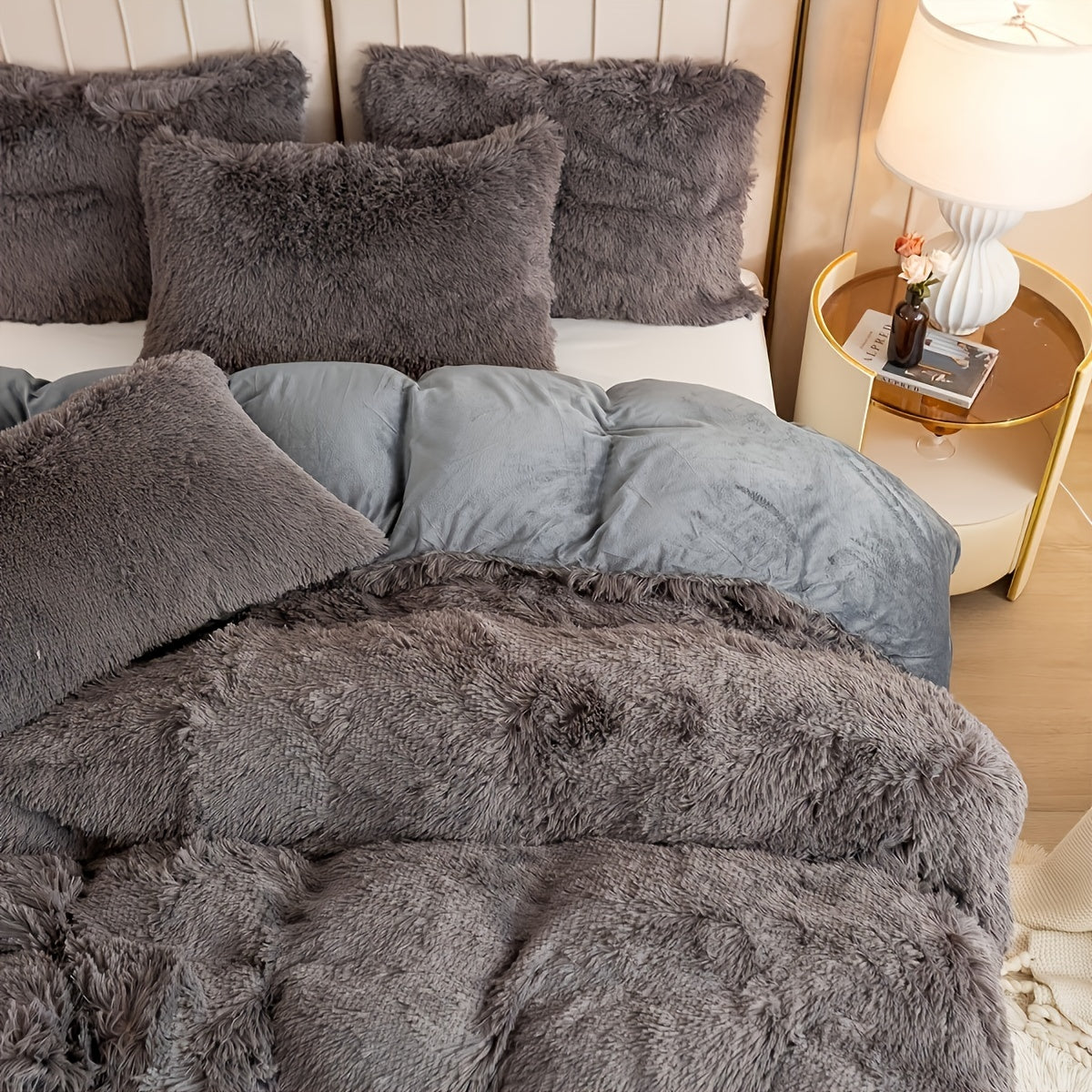 Plush Duvet Cover Set with 2 Pillowcases, 3-Piece Zipper Closure Bedding in Solid and Tie Dye Colors for Bedrooms, Guest Rooms and Dorms, No Insert