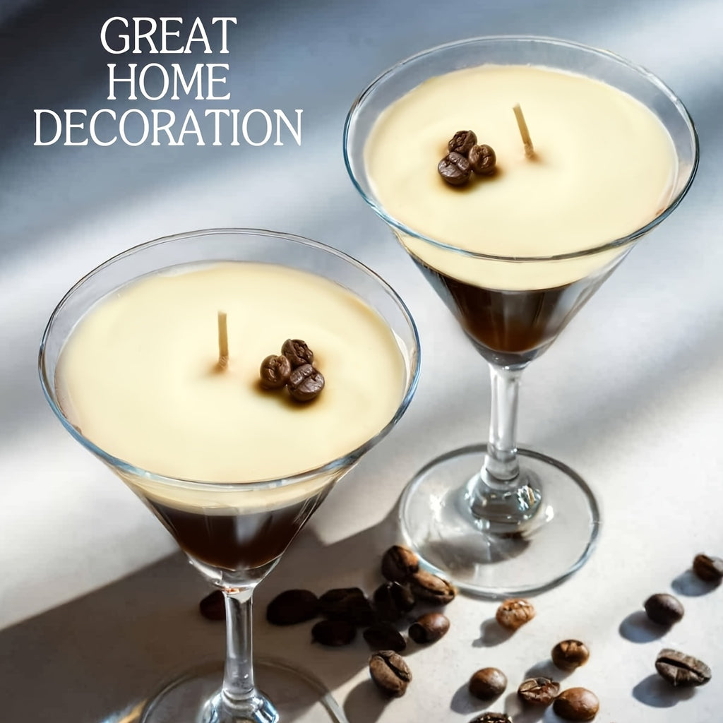 Coffee Martini Candle, Gift for Candle Lovers, Caramel Scent, Coffee Bean Embellishment, Long Burning Time, Birthday Gift, Relaxing Valentine's Day Gift, Mother's Day Gifts, Teacher Appreciation Gifts