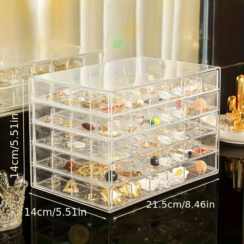 72/120 Layered Jewelry Storage Boxes, Fashionable Acrylic Jewelry Storage Boxes, Suitable for Storing Earrings, Necklaces, Bracelets, Rings, Bracelets, Watches and Other Jewelry. Large-capacity Designed Accessory Storage Boxes, the First Choice for C