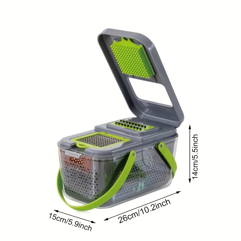22pcs/16pcs Vegetable Chopper: Multifunctional Food Slicer Dicer Cutter With 8 Blades, Grey Container Included Convenient Cutting Of Food In The Kitchen