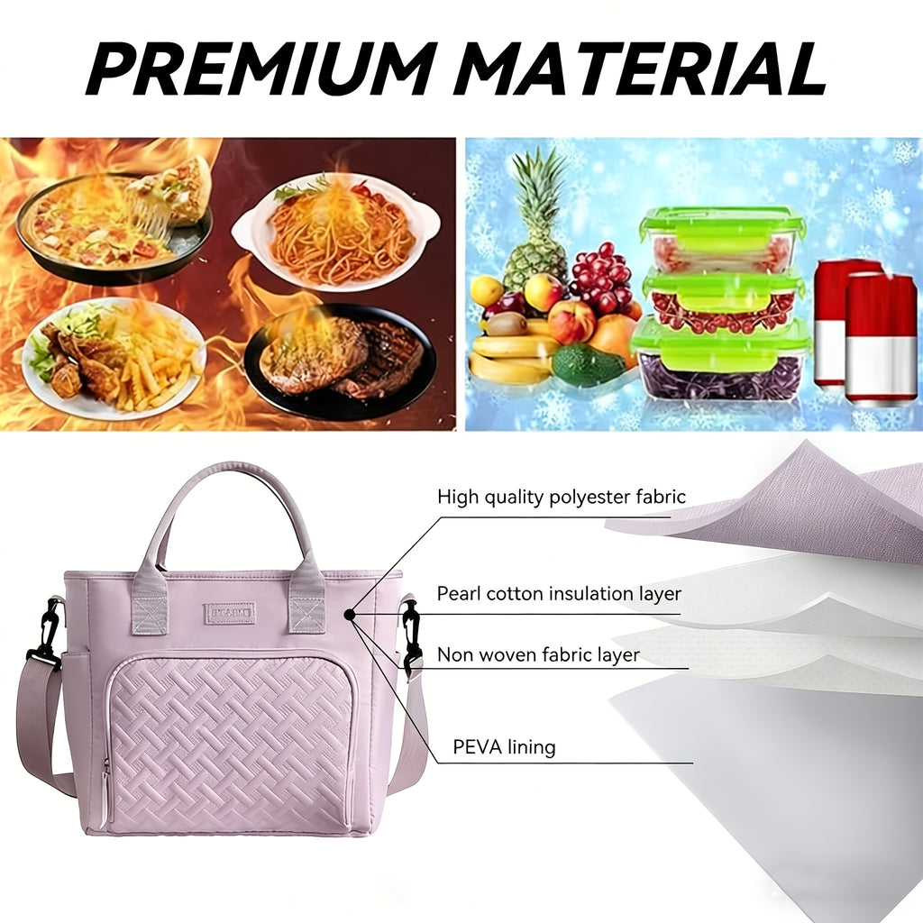 Extra Large 2.91gal Insulated Lunch Bag, Portable Thermal Tote with Adjustable Shoulder Strap and Handle, Cold & Hot Food Carrier, Beach Cooler Bag for Outdoor Use, Keeps Meals Fresh and Delicious, Non-Food Contact
