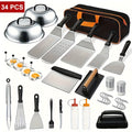 BBQ Griddle Tool Set, 17 or 34 Piece Barbecue Accessory Kit for Teppanyaki, Outdoor Cooking and Backyard Parties, Practical Father's Day Gift for Home Cooks