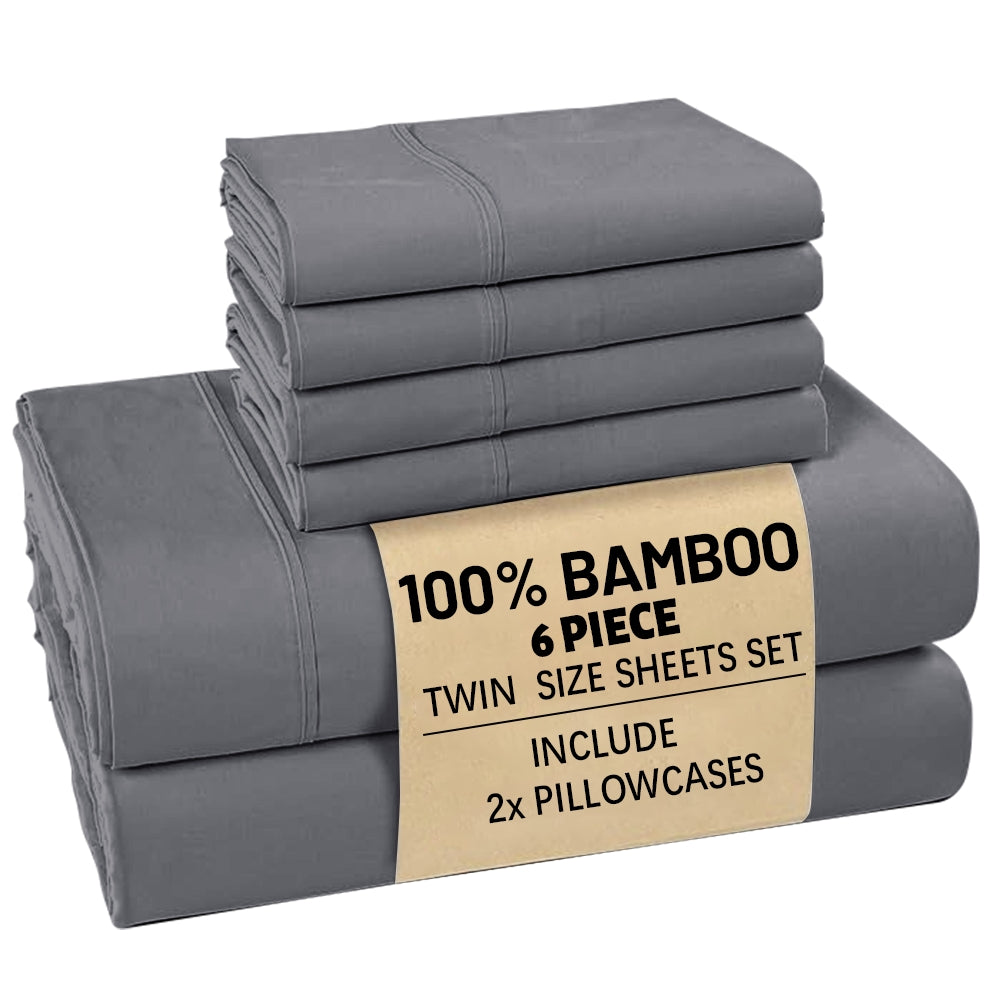 [Deep Sleep] 4/6pcs Bamboo Bed Sheet Set, Luxury Soft & Cooling Sheet Set For Hot Sleepers, 5 Star Hotel Experience Bed)Child Sheets Sets Deep Pocket Up To 16"Breathable Bedding For Room, Hotel 2200TC Bedding Sheets Queen Bed Sheets W/ Random Color