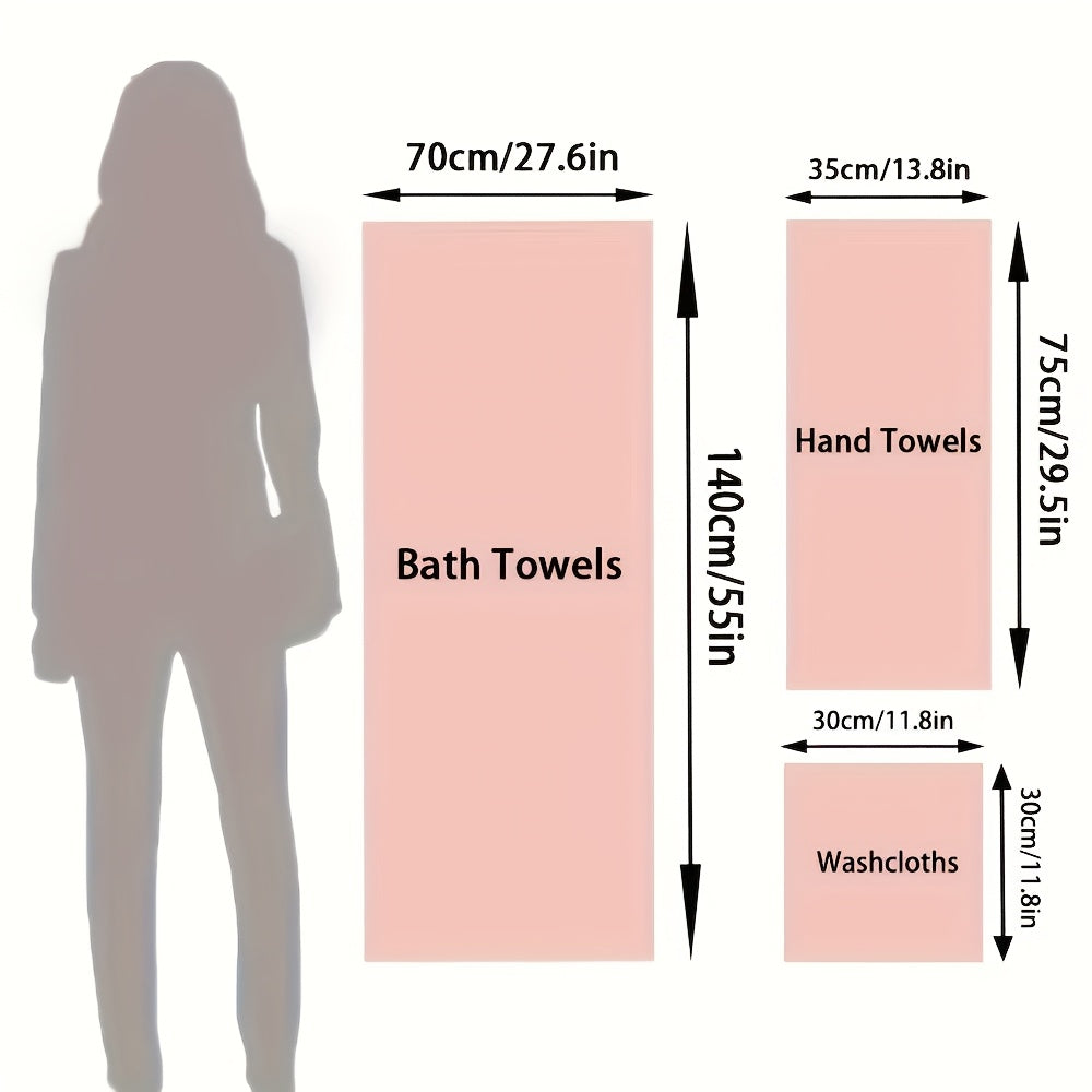 18pcs Coral Velvet Towel Bath Towel Set, 4 Bath Towels, 4 Towels, 10 Square Towels, Suitable for Hotel, Home, Travel, Spa