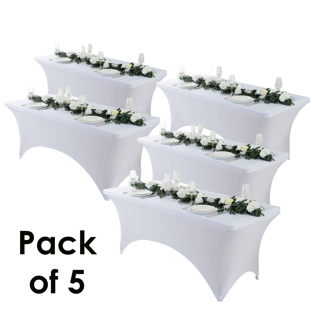 3/5pcs Spandex Tablecloth, Premium Spandex Table Cover, Fitted tablecloth, Wrinkle Resistant Stretchable Rectangle Table Cover For Event, Wedding & Parties