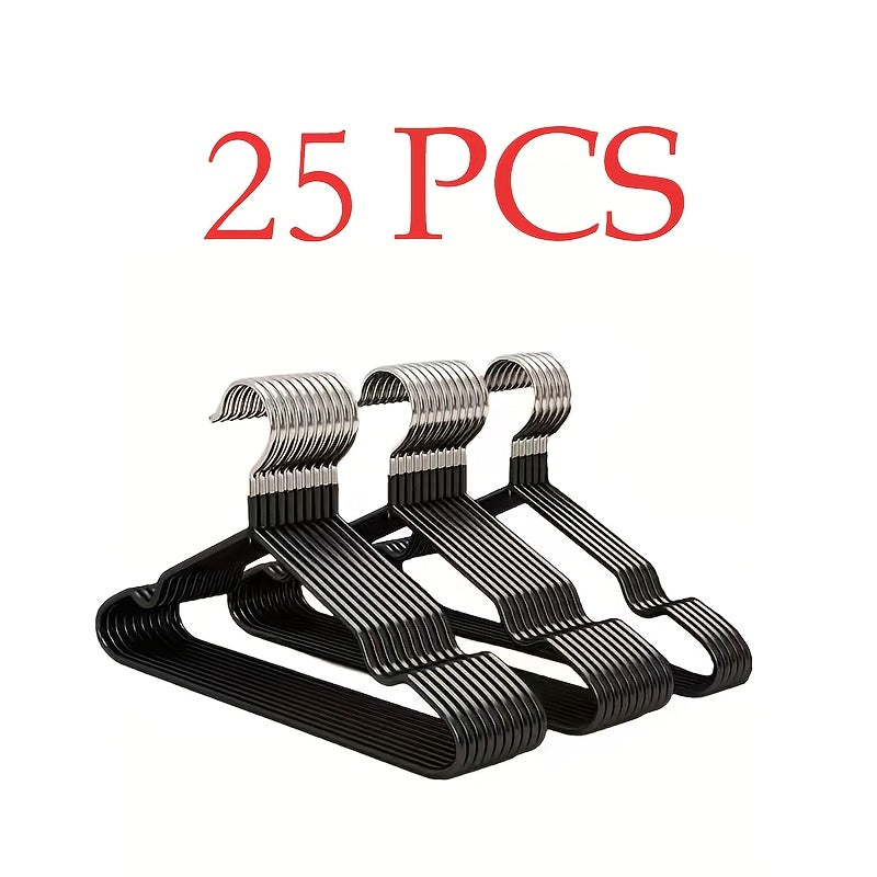 60/50/25/20pcs, Non-slip Heavy-duty Hanger, (15.75" × 7.87"), 40-50g Black Manganese Steel Dip Hanger, Bedroom Storage, Laundry Storage Helper, Advanced Long-lasting Storage Solution For Bedroom And Closet, Wet And Dry, Space-saving Design
