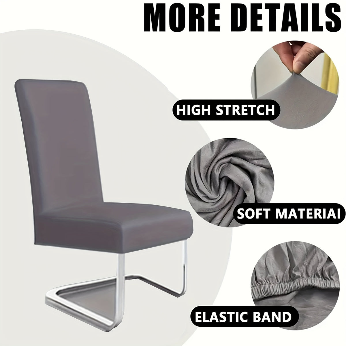 4pcs Set/6pcs Set Milk Elastic Home Kitchen Dining Chair Slipcover, Chair Cover, Furniture Protector For Wedding Office Living Room, Easy To Install, Suitable For Any Dining Chair.Halloween Gift, Halloween Home Decorations