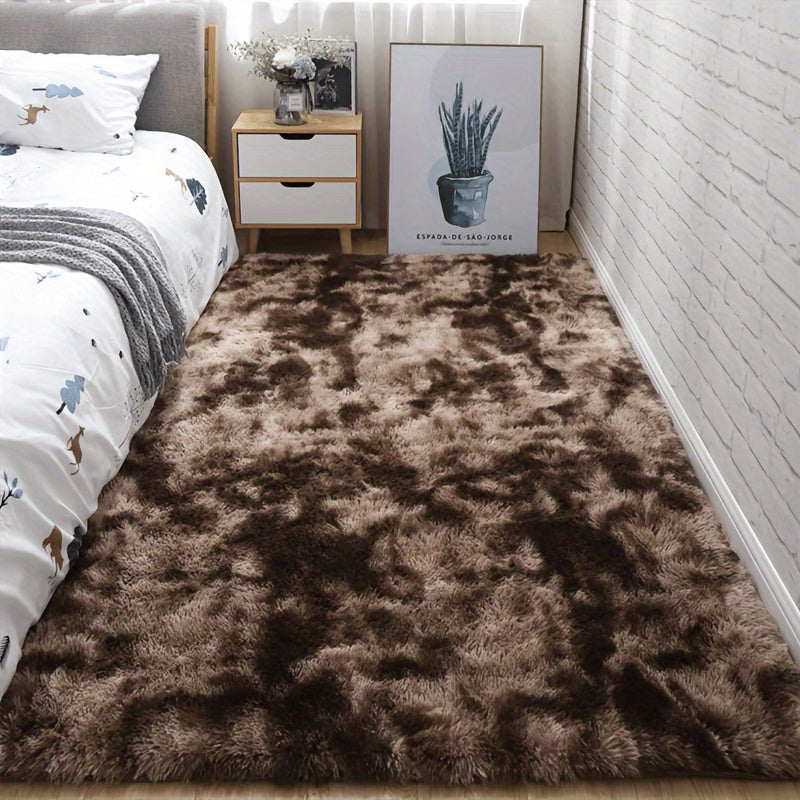 1pc Modern Style Solid Color Tie-dyed Area Rug Mat, Soundproof, Non-slip, Washable Soft And Lightweight, Suitable For Living Room, Bedroom, Can Be Used As A Graduation Season Valentine'S Day New Year Christmas Gift, Home Decoration Room Decoration.