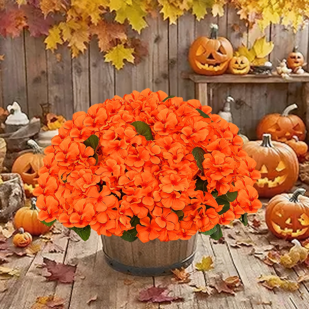 8/16 Bundles 13.77 In Artificial Geranium Flowers For Outdoors Geranium Flowers Outdoor Red Artificial Flowers UV Resistant Garden Plants Faux Flowers For Home Kitchen Table Centerpieces Patio Decor