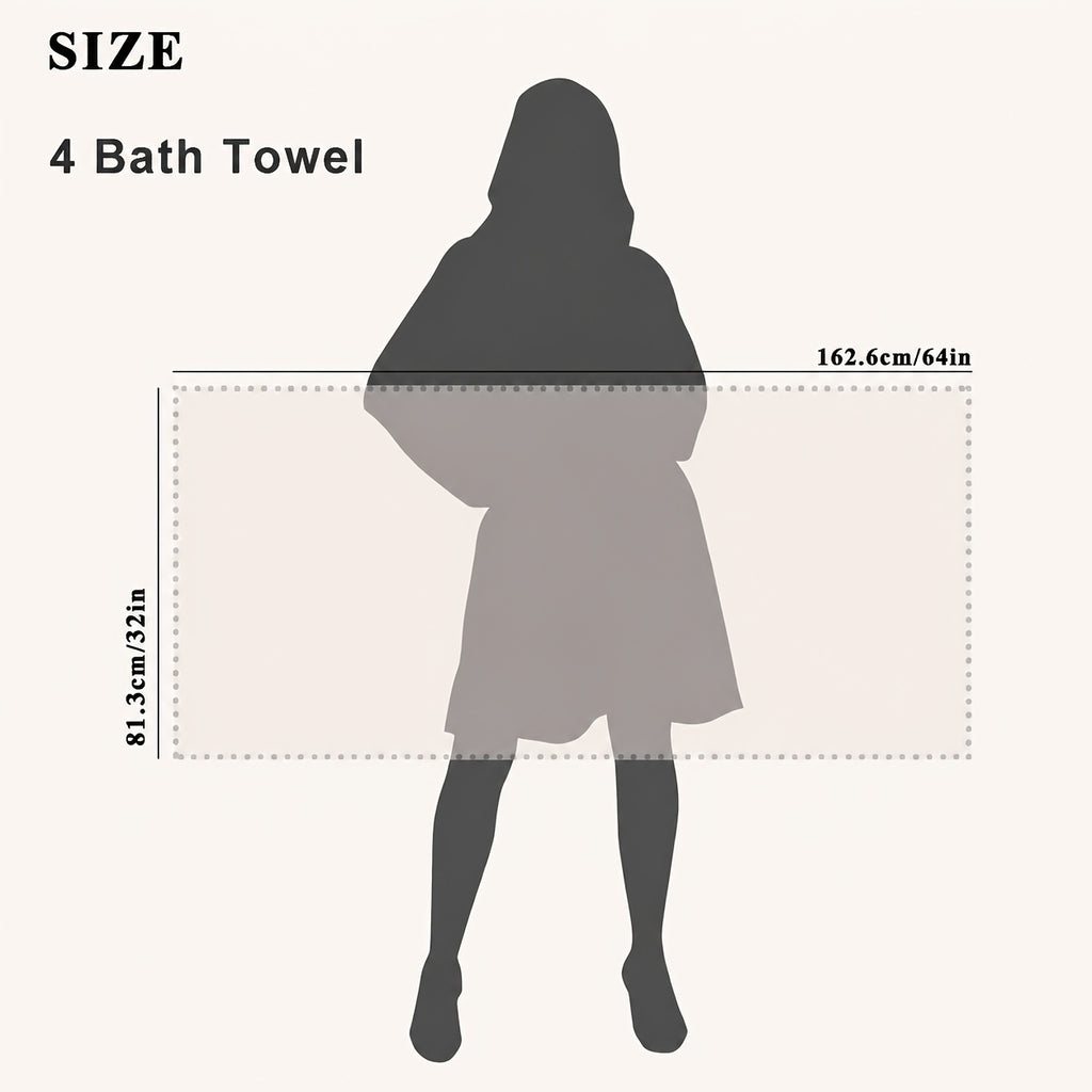 4-Piece Oversized Bath Towel Set, 32 x 64 Inch Quick-Dry Microfiber Bath Sheets, Ultra-Soft Absorbent Towels for Home, Family, Hotel, Spa & Everyday Bathroom Use