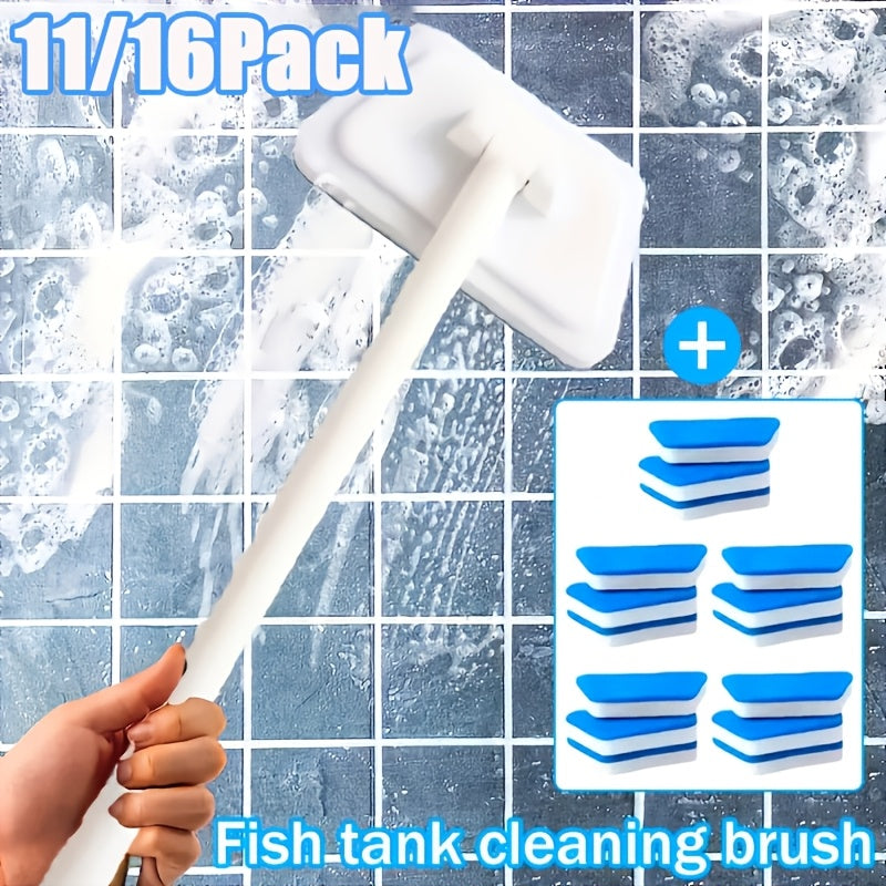 11/16pcs Multi-function Cleaning Brush Manual Detachable Long Handle Replaceable Head Suitable For Bathroom Floor Tiles And Bathtub Home Essential Cleaning Tools