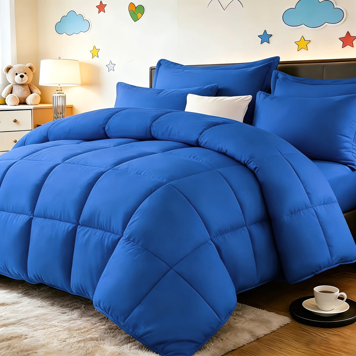 2/3pcs Red And Black bedding with All-Season Comforter, Available in Standard Double/King Double/Super King Sizes. Includes 1 Comforter And 1/2 Pillowcases, Suitable for Kids' Rooms, School Dormitories, Apartments