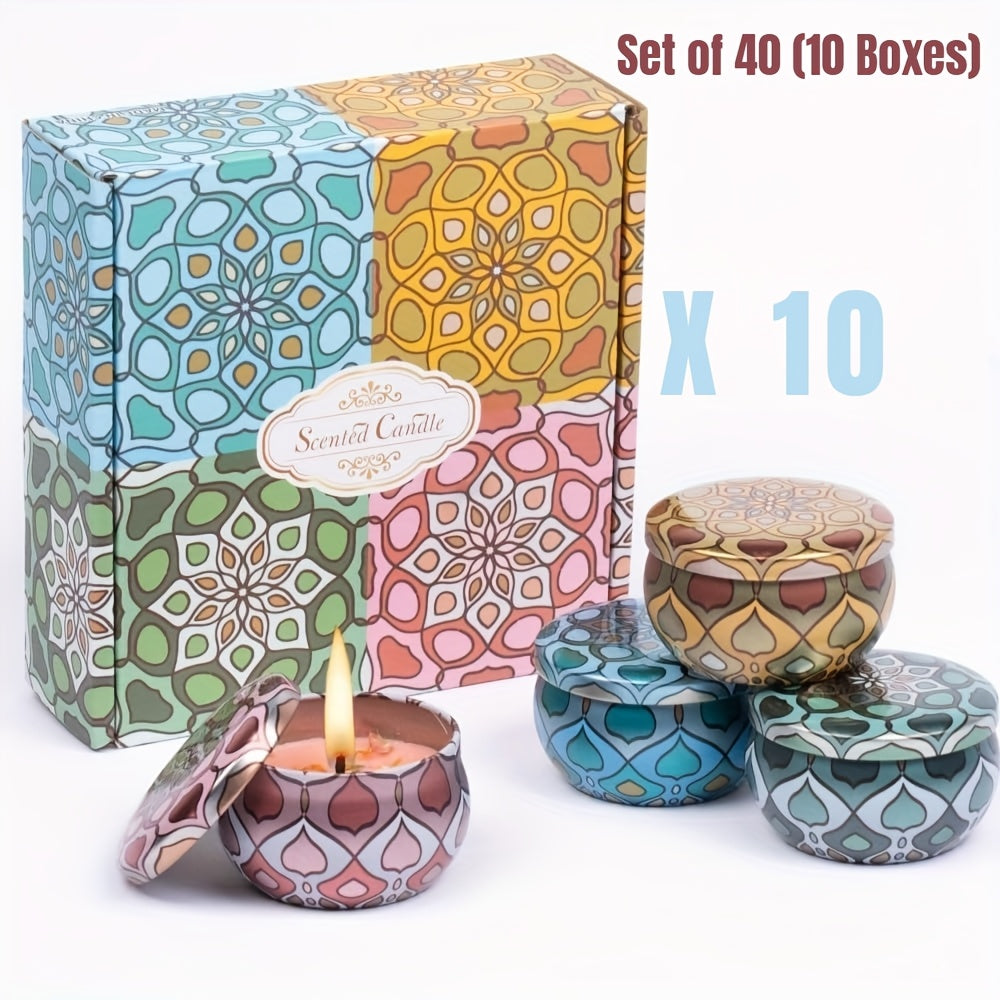 Candles Set Natural Soy Wax 2.5oz 60 Hour Burn Time, Relaxing Home Scented Candles with Cocoa, Jasmine, Vanilla, Lemon Perfect for Festivals, Parties & Birthdays